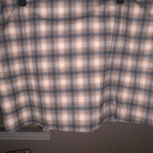 Plaid Skirt in Blue and Beige